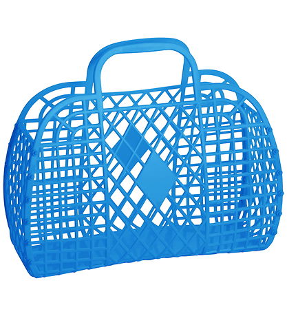 Sun Jellies Stor Foldekurv - Retro - Royal Blue