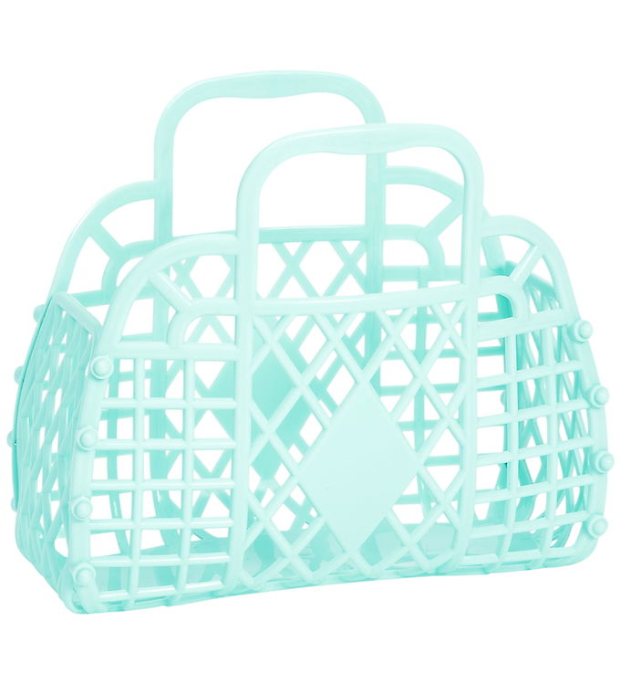 Sun Jellies Mini Foldekurv - Retro - 15x13x7 cm - Sea Foam