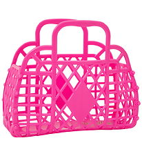 Sun Jellies Mini Foldekurv - Retro - Berry Pink