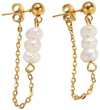 By Stær Øreringe - Amber - Forgyldt