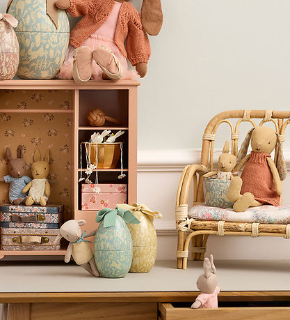 Maileg Påskeæg m. Mikro Kanin - Lille - Dusty Blue