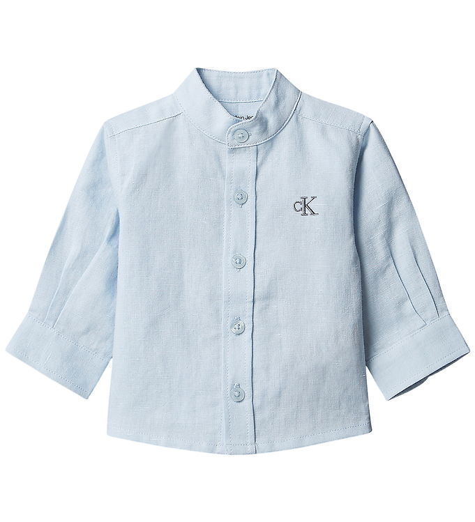 Calvin Klein Skjorte - Hør/Bomuld - Breezy Blue