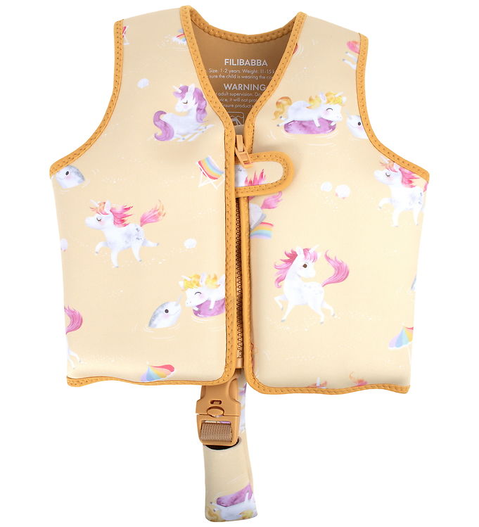 Filibabba Svømmevest - 5-6 år - UV50+ - Unicorn Shores