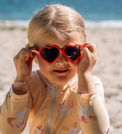 Filibabba Solbriller - Hjerte - 1-3 År - Warm Red
