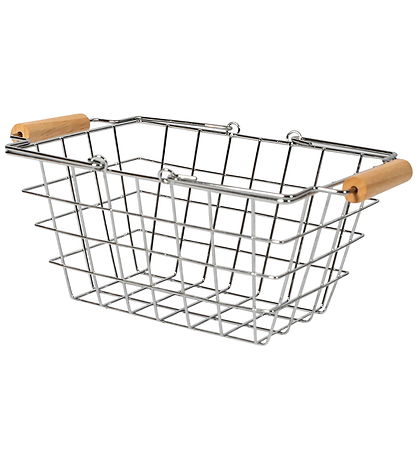 MaMaMeMo Indkøbskurv - Metal m. Træhåndtag