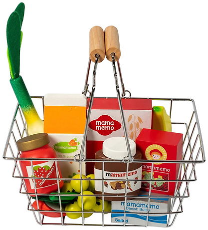 MaMaMeMo Indkøbskurv - Metal m. Træhåndtag