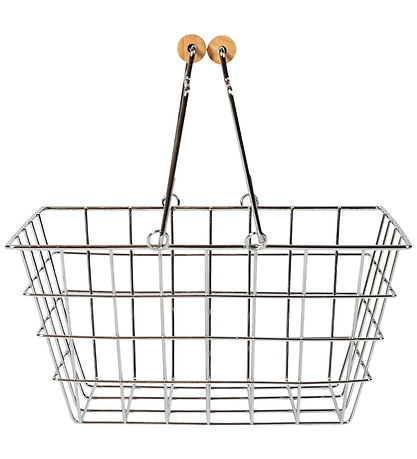 MaMaMeMo Indkøbskurv - Metal m. Træhåndtag