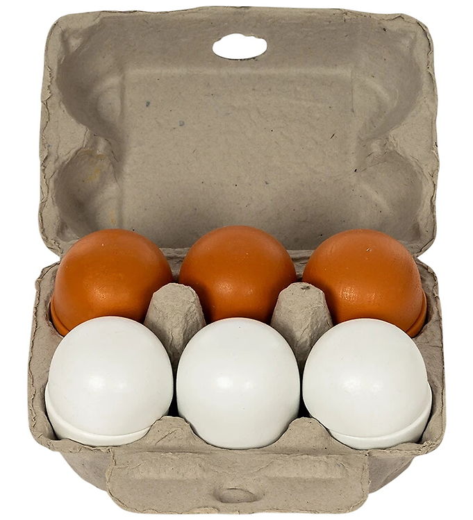 MaMaMeMo Legemad i Træ - Store Æg i Bakke