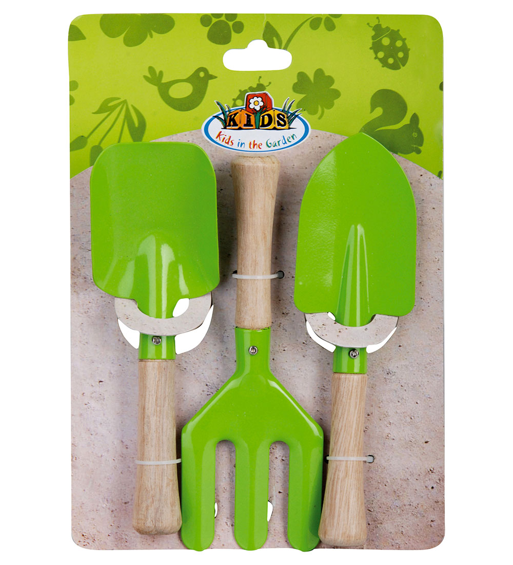 Kids in the Garden Kinder-Gartenwerkzeugset - 3er-Pack - Grün - Kids in the Garden - One Size - Spielzeug