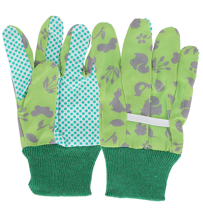 Garden Life - Havehandsker til børn, grøn med insekt/blomster tryk