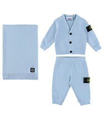 Stone Island Gift Box - Cardigan/Sweatpants/Blanket - Sky Blue