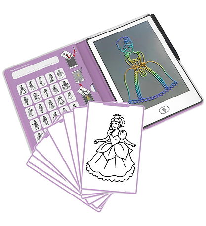 Kidywolf LCD-tegnetavle m. 30 Motiver - Kidydraw-Mini - Princess