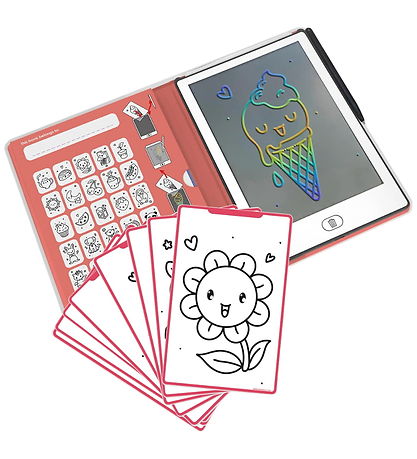 Kidywolf LCD-tegnetavle m. 30 Motiver - Kidydraw-Mini - Kawaii