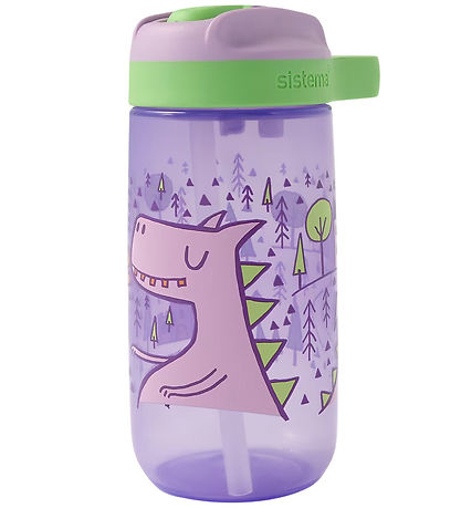 Sistema Drikkedunk - Easy Sip - 500 ml - Lilla/Grøn m. Print