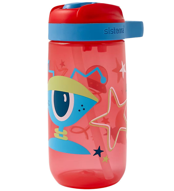 Sistema Drikkedunk - Easy Sip - 500 ml - Rød/Blå m. Print