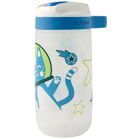 Sistema Drikkedunk - Easy Sip - 500 ml - Hvid/Blå m. Print