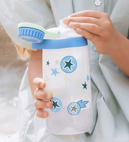 Sistema Drikkedunk - Easy Flow - 500 ml - Hvid/Blå m. Print