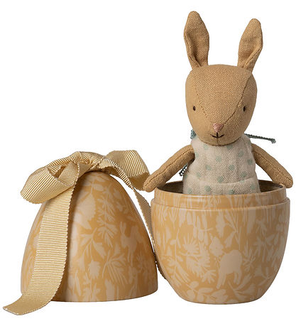 Maileg Påskeæg m. Mikro Kanin - Lille - Cream Yellow