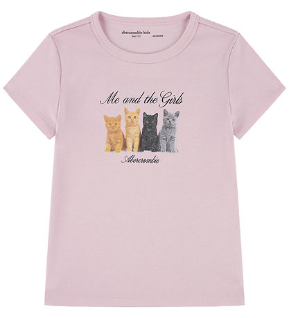 Abercrombie & Fitch T-shirt - Chalk Pink m. Katte