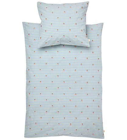 Flöss Sengetøj - Baby - Mille - Sky Berry Gingham