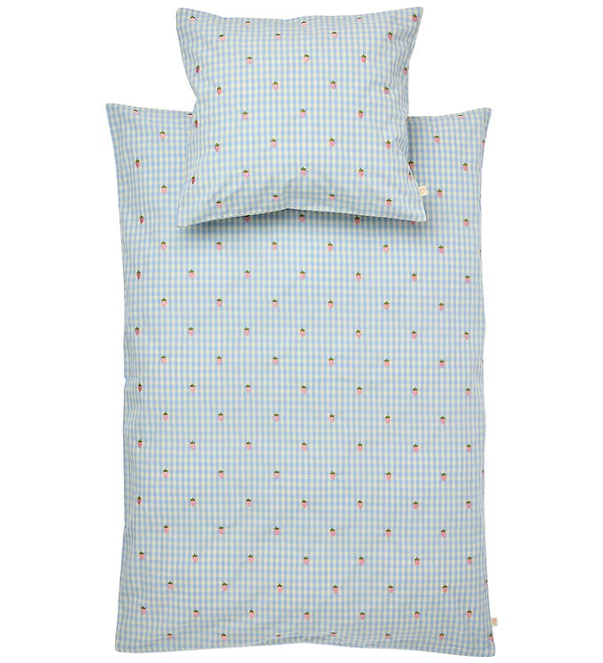 Flöss Sengetøj - Baby - Mille - 70x100 cm - Sky Berry Gingham