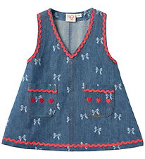 Flöss Jurk - Eva - Denim Blue Bow