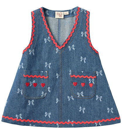 Flöss Kjole - Eva - Denim Blue Bow