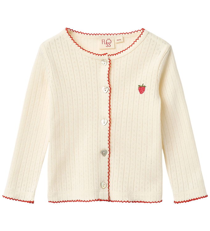 Flöss Cardigan - Strik - Flora Pointelle - Gentle Cream