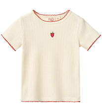 Flöss T-shirt - Flora Pointelle - Gentle Cream