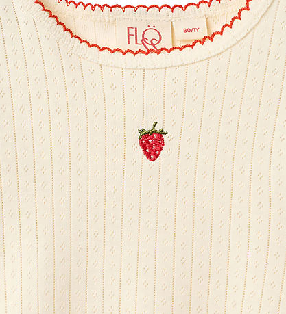 Flöss T-shirt - Flora Pointelle - Gentle Cream