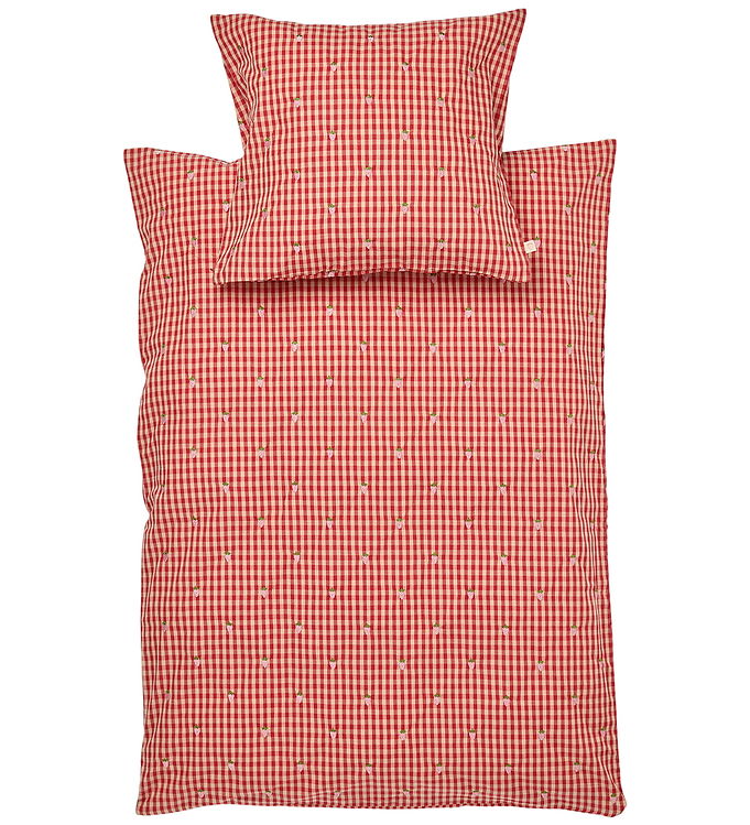 Flöss Sengetøj - Baby - Molly - 70x100 cm - Red/Pink Berry Gingh
