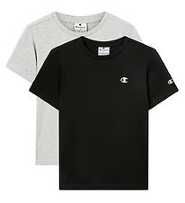 Champion T-shirt - 2-pak - Blak/Grey Melange