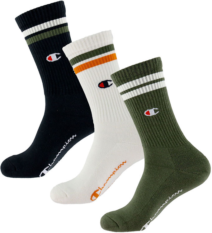 Champion strømper - 3-pak - Sort/Hvid/Grøn