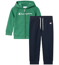 Champion Sweatsæt - Zip - Green/Navy