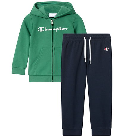 Champion Sweatsæt - Zip - Green/Navy