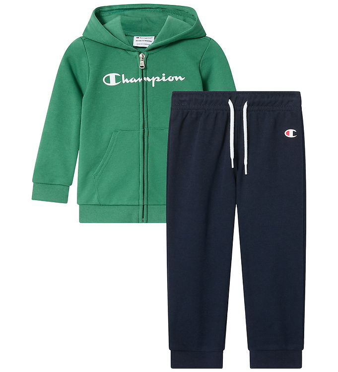 Champion Sweatsæt - Zip - Green/Navy