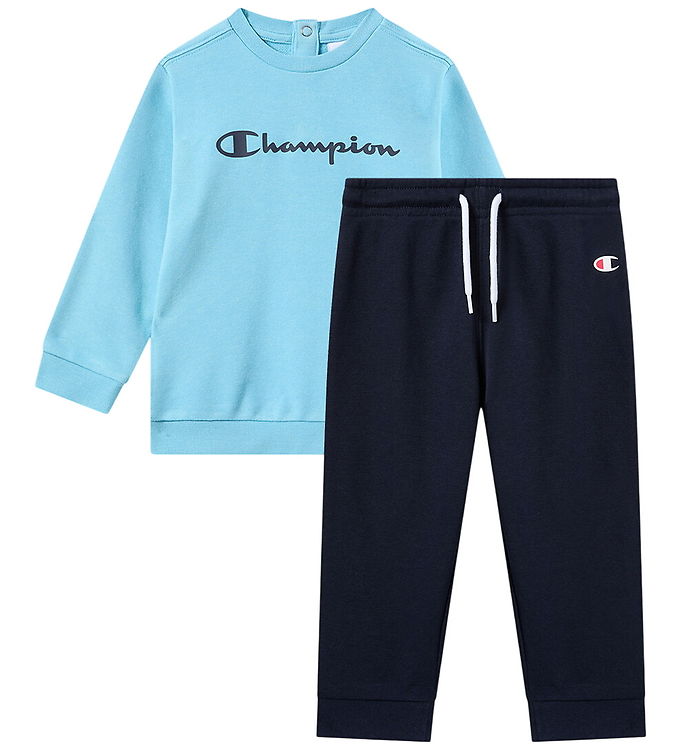 Champion Sweatsæt - Crewneck - Navy/Turkis