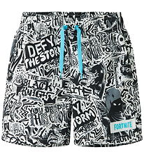 Name It Badeshorts - NkmMarki - Bright White/Fortnite