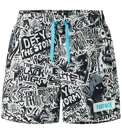 Name It Badeshorts - NkmMarki - Bright White/Fortnite