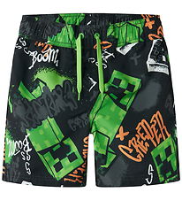 Name It Badeshorts - NkmMic - Black/Minecraft