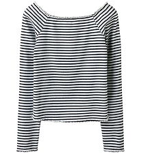 Name It Bluse - NkfForta - Rib - Navy Blazer/Bright White