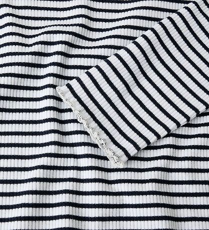 Name It Bluse - NkfForta - Rib - Navy Blazer/Bright White