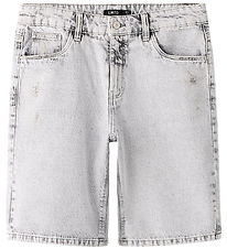 LMTD Shorts - NlnBirm - Long - Light Grey Denim/W. Super Light S