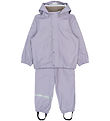 Mikk-Line Regntøj - m. Fleece - PU - Lavender Gray