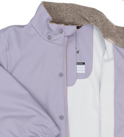 Mikk-Line Regntøj - m. Fleece - PU - Lavender Gray