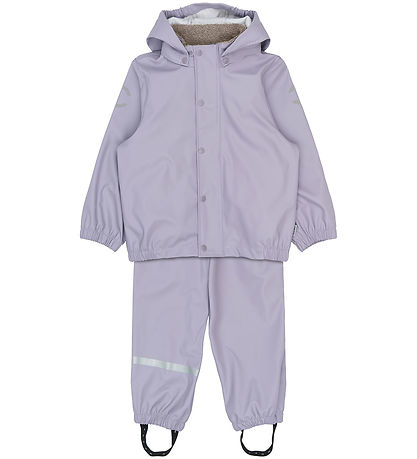 Mikk-Line Regntøj - m. Fleece - PU - Lavender Gray