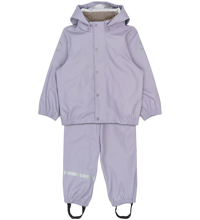Mikk-Line Regntøj - m. Fleece - PU - Lavender Gray