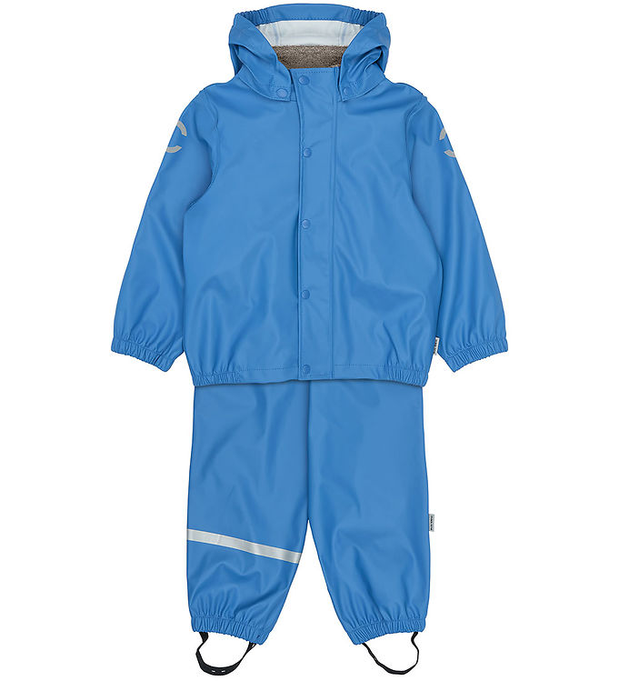 Mikk-Line Regntøj - m. Fleece - PU - Strong Blue