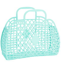 Sun Jellies Stor Foldekurv - Retro - Sea Foam