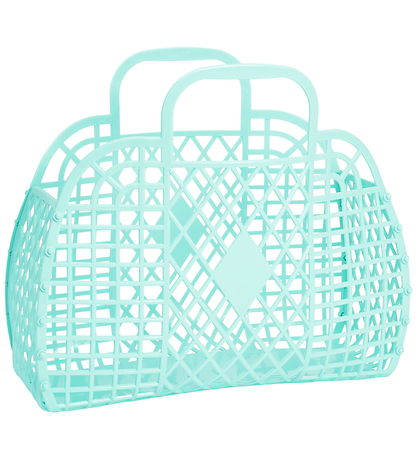 Sun Jellies Stor Foldekurv - Retro - Sea Foam